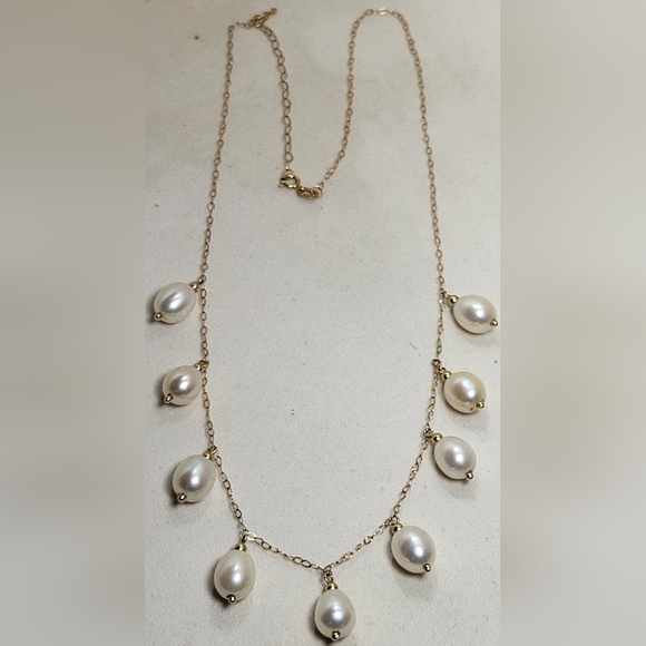 VINTAGE 14 KT Pearl Neckless